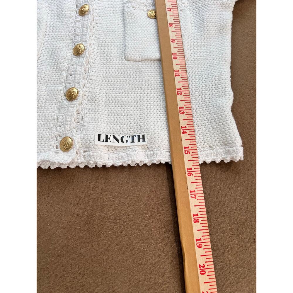 J. Crew White Cotton Blend Crochet Knit Short Sleeve Cropped Top NWT Size XS - Picture 8 of 10